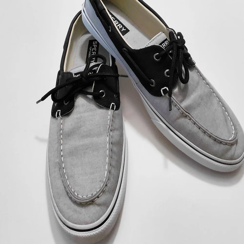 Sperry Top-Sider Two-Tone Gray & Black Men's Boat Shoes Size 13M